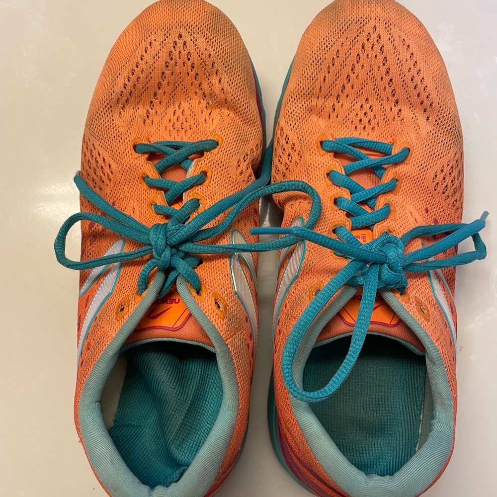 Orange and Teal Athletic Shoes